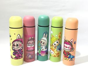 Botol Minum Viral Terbaru Termos Anak Stainless Steel Karakter Labubu Lucu Kapasitas 550ml