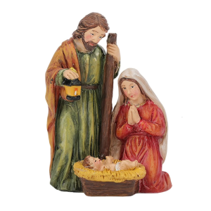 Christmas Nativity Scene Resins Holy Family Figurines Statue Holiday Religious Tabletop Decoration Collectible Ornament