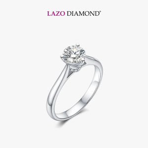 LAZO DIAMOND Three Prong Solitaire Diamond Engagement Ring in 375/9K White Gold