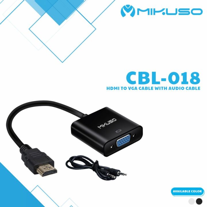 Mikuso CBL-018 Converter HDMI To VGA Plus Audio Cable Lazada Indonesia - Main Image