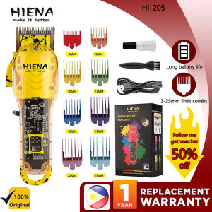 HIENA HI-205 NEW Transparent Hair Clipper Professional Electric Hair Clippers Built-in 2000mAh battery Stainless steel material & LCD display