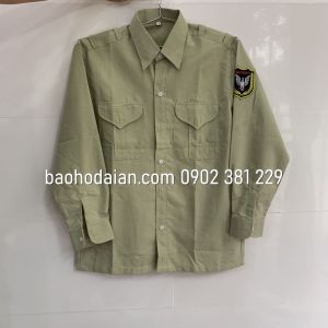 Áo bảo vệ màu xanh vỏ đậu dài tay kake ford kèm logo bảo vệ