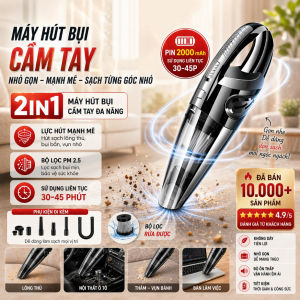 Máy Hút Bụi Cầm Tay Đa Năng 5IN1 Với Lực Hút 18000PA Siêu Khỏe Máy Hút Bụi Không Dây Hút Bụi Giường Nệm Sofa Ô Tô