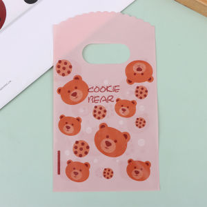 Minwen 50Pcs Lot Multi Designs Small Plastic Bag 9x15cm Boutique Gift Bag With Handle Charms Earrings Jewelry Packaging Bags