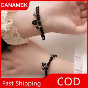 【CANAMEK】 2Pcs Phim Hoạt Hình Từ Vài Vòng Đeo Tay Với Mèo Tình Yêu Trái Tim Mặt Dây Chuyền Dễ Thương Cùng Hấp Dẫn Tình Bạn Dây Quà Tặng Cho Bạn