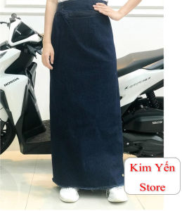 [Xả Kho] Váy jean chống nắng chất vải dày dặn xịn xò  xẻ tà ngồi trước và sau xe đều đẹp - Kim Yến Mẹ và Bé