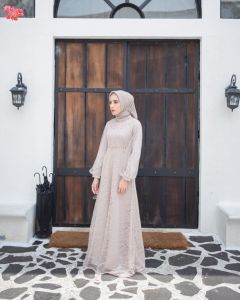 NADINE DRESS GAMIS TERLARIS BRUKAT / GAMIS FASHION REMAJA/GAMIS PESTA NIKAHAN SIZE M L XL