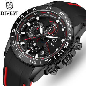 DIVEST นาฬิกาสำหรับผู้ชายแบรนด์ชั้นนำกีฬาแฟชั่นสายยางควอตซ์คลาสสิกนาฬิกากันน้ำนาฬิกาโครโนกราฟผู้ชายวันที่นาฬิกาเรืองแสง นาฬิกา Divest ดีไหม นาฬิกาDivest - Lazada