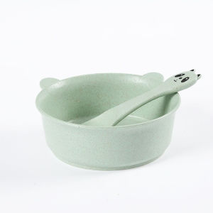 MPHL0343 Mangkok Mangkuk Piring Makan Anak Balita Bayi Silikon Silicone Wheat Straw Bowl Bentuk Beruang
