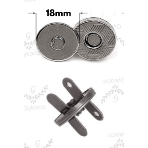 Aksesoris Tas Kancing Magnet Tipis (Besar) 18 mm Rekat Kuat // Aksesoris Tas Magnet Kancing Kenong