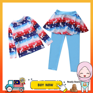 Unicorn Baby Swimming Suit Kids Girl 2 Piece Swimsuit Swimwear | Kanak Kanak Baju Renang Budak Perempuan