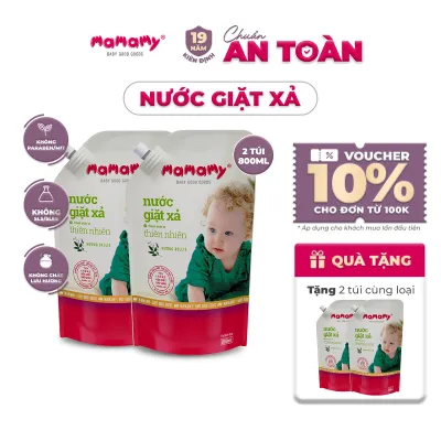 Nước giặt xả thiên nhiên Mamamy 200ml/800ml an toàn cho bé từ sơ sinh