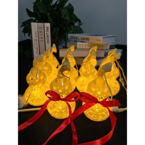 Đèn Rước Trung Thu Hồ Lô LED Phát Sáng – Lồng Đèn Đêm Rằm Trang Trí Mâm Cỗ Gia Đình