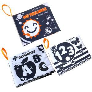 Đồ Chơi Giáo Dục Sớm Sách Vải Cho Trẻ Sơ Sinh 8 Trang Sột Soạt Kích 11x12cm - Hiệu Lalala Baby Việt Nam