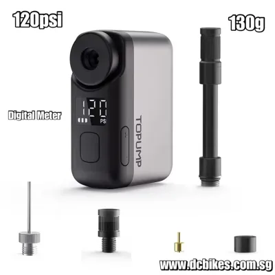 Topump TB2 Pro 450mah Super Mini Digital Meter Guage Powerful Presta Schrader Pocket Size Portable Rechargeable Type C Electric Air Pump 120psi | 130g