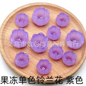 DIY hoa nhiều màu sắc(15*17mm) làm từ acrylic có 2 lỗ dưới đáy tự làm bằng hạt cườm phụ kiện trang sức bán sỉ