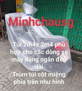 Túi ni lông khổ lớn 2M4X 2M41M5 X 2M5 1M9X2M6 2M2X3M trùm xe máy bọc nệm lớn chống ngập nướctrùm cây cảnh trùm tủ lạnh dẻo dày 9zem không quai