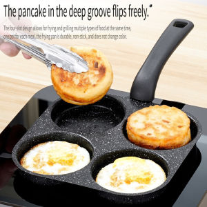4-in-1 Cast Iron Egg Cooker Non-Stick Single Handle Frying Pan Dishwasher Safe Compatible with Electric Coil Stoves Versatile Kitchen Gadget for Pancakes Eggs and More