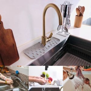 Kitchen Sink Splash GuardSilicone Faucet MatSink Water Splash GuardDraining PadDish Drying Mats