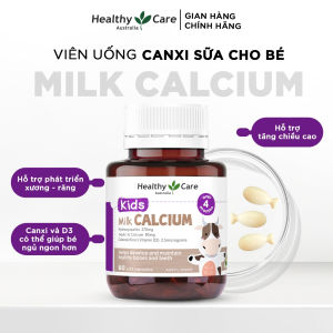 Healthy Care Kids Milk Calcium - Viên Uống Canxi Sữa Cho Bé - Hộp 60 Viên