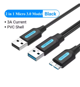 Vention Micro B Cable USB SATA cable Type-C interface 3.0 High Speed 5Gbps Fast Charging 3A Data Sync Cable for External Hard Drive Disk Cellphone Charging