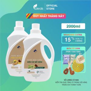 Nước Rửa Chén Bồ Hòn Hữu Cơ ECOCARE 2 lít - Diệt khuẩn sạch dầu mỡ bảo vệ da tay và tiết kiệm nước