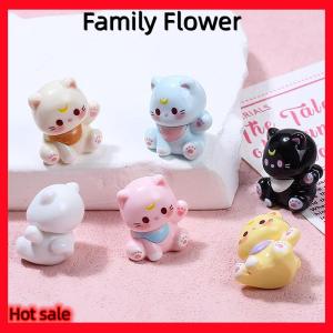 Family Flower Flash Sale 3PCS Bag Cute Waving Cat Figurines Car Ornaments Miniature Lucky Cat Home Desktop Decoration DIY Accessories Dollhouse Toy Gifts