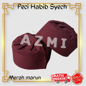 Peci Rempel Ijazi Merah Maroon / Peci Habib Syech / Peci Bahan Solo / kopiah bahan