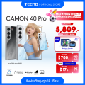 TECNO Camon 40Pro (8+256) | 5200mAh 45W Wired| 6.78" FHS+ 120Hz| 50MP| รับประกัน 13 เดือน. 
