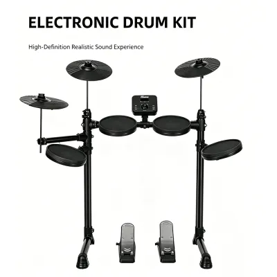 RIXTON Portable Electronic Drum Kit Supports Bluetooth and MIDI Headphone Connection Electric Drums