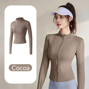 Yoga Jackets Tops For Women Sports Long Sleeve Coat Zipper Tight Quick Drying Slim Fit Clothes Gym