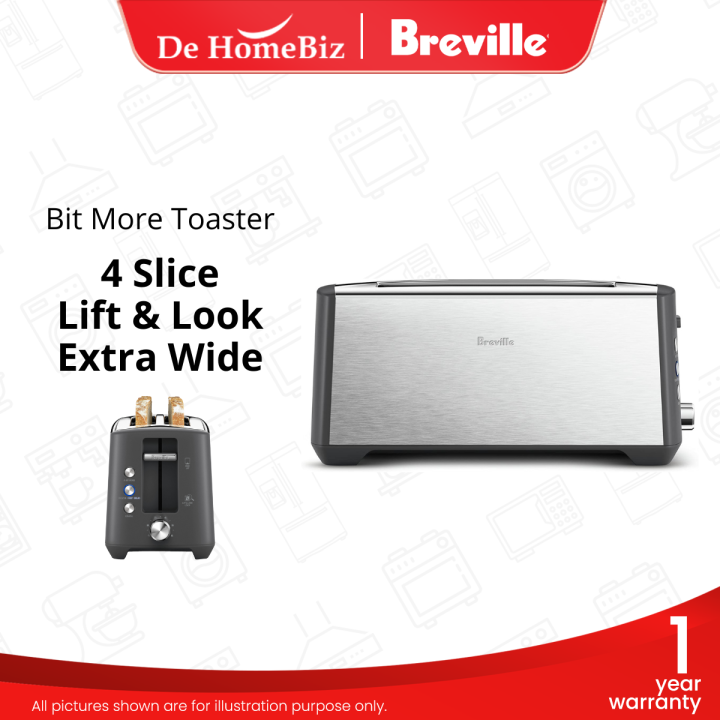 BREVILLE BTA440 the Bit More Plus 4 Slice Bread Toaster (Stainless