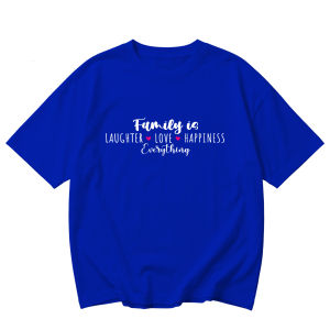 Family Love Matching Family T-Shirt Luminous Blue Color of the Year Tshirt for Men Women Kids