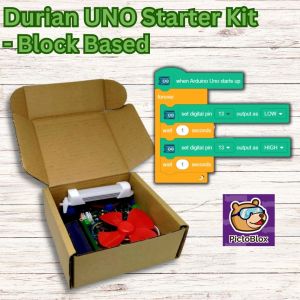 Arduino STEM RBT project: Durian UNO Starter Kit - Block Based (Arduino Untuk Sekolah RBT STEM Coding Lengkap)