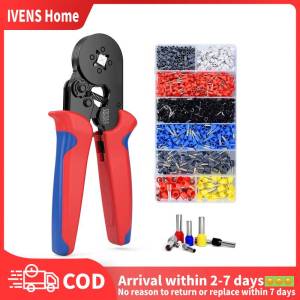 Wire Terminal Crimper Connector Plier Set Insulated Terminator Crimp Wire Ferrules Kit Hexagonal Sawtooth Ratchet Crimping Set
