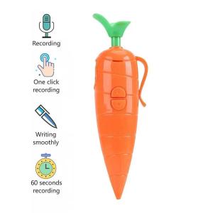 Multi-functional Carrot Voice Recorder Pen Sound Toy Write Graffiti Ballpoint Pen Recorder Gift