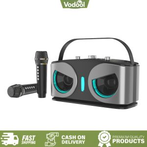 [VSC] Portable BT Speaker System with 2 Microphones Portable Wireless Speakers Rechargeable Battery for Adults Kids Home Party Gifts
