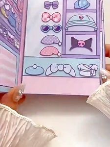 Buku Aktiviti Kuromi Melody Quiet Book Kids DIY Sticker Activity Book Educational Learning Book