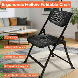 Ergonomic Design Hollow Foldable Chair Space-Saving Hollow Chair High Quality PP Conference Chair Plastic Chair