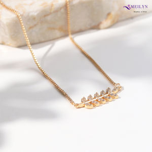 MEILYN Kalung Italy Emas Motif Daun Permata Perhiasan Fashion Gold Plated 0211230175