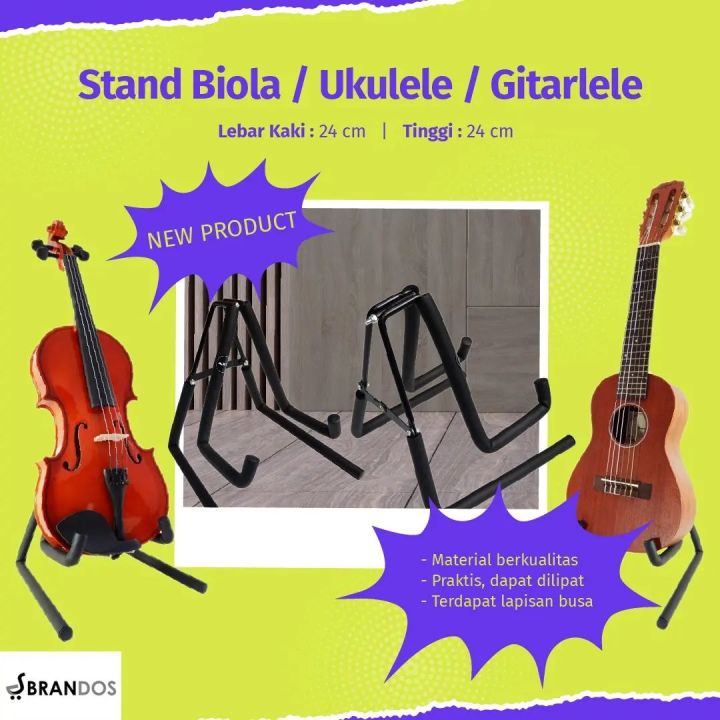 Stand Biola Ukulele Gitarlele Lantai Lipat Portable Model A J-40F ...