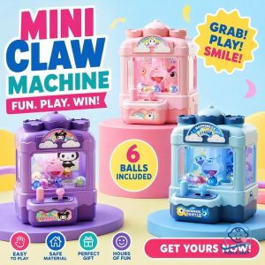 Mini Claw Machine Toy Ball Catcher Desktop Arcade Game Interactive Kids Birthday Gift Portable