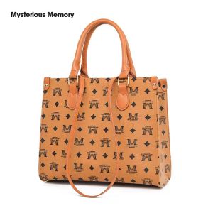 JNK #M010 PU Leather Large Capacity Tote Shoulder Bag (White Brown Coffee)