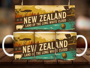 * 1 PC MUG WITH BOX * NEW ZEALAND VINTAGE MUG DESIGN 11oz with BOX SOUVINER MUG