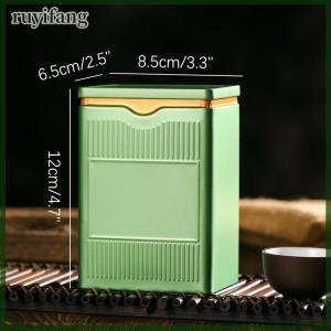 ruyifang Portable Tea Box Solid Color Tea Sealed Box Teaware Storage Container Tinplate Can Coffee Sugar Box Kitchen Storage