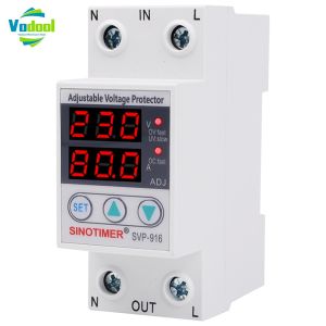 80A 220V Adjustable Over Voltage Current Protector Dual Digital Display