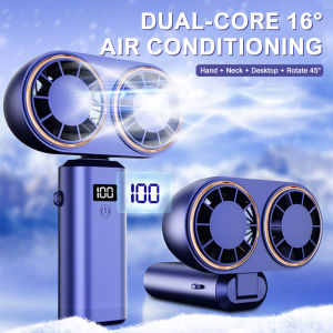 Portable Handheld Turbo Fan 100 Wind 3 Speeds Adjustable Mini Personal Fan Battery Operated double-head fan Air Conditioning