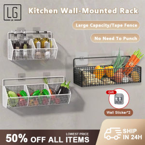 Wall Mounted Kitchen Rack Organizer Hanging Spice Storage Holder Condiments Racks Organizer Onion Garic Organizer Rack Kitchen Accessories