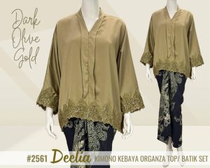 DEELIA KIMONO KEBAYA ORGANZA TOP/BATIK SET KOLEKSI RAYA 2025