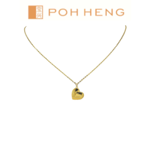 Poh Heng Jewellery 22K Sparkling Love Necklace in Yellow Gold[Price By Weight]